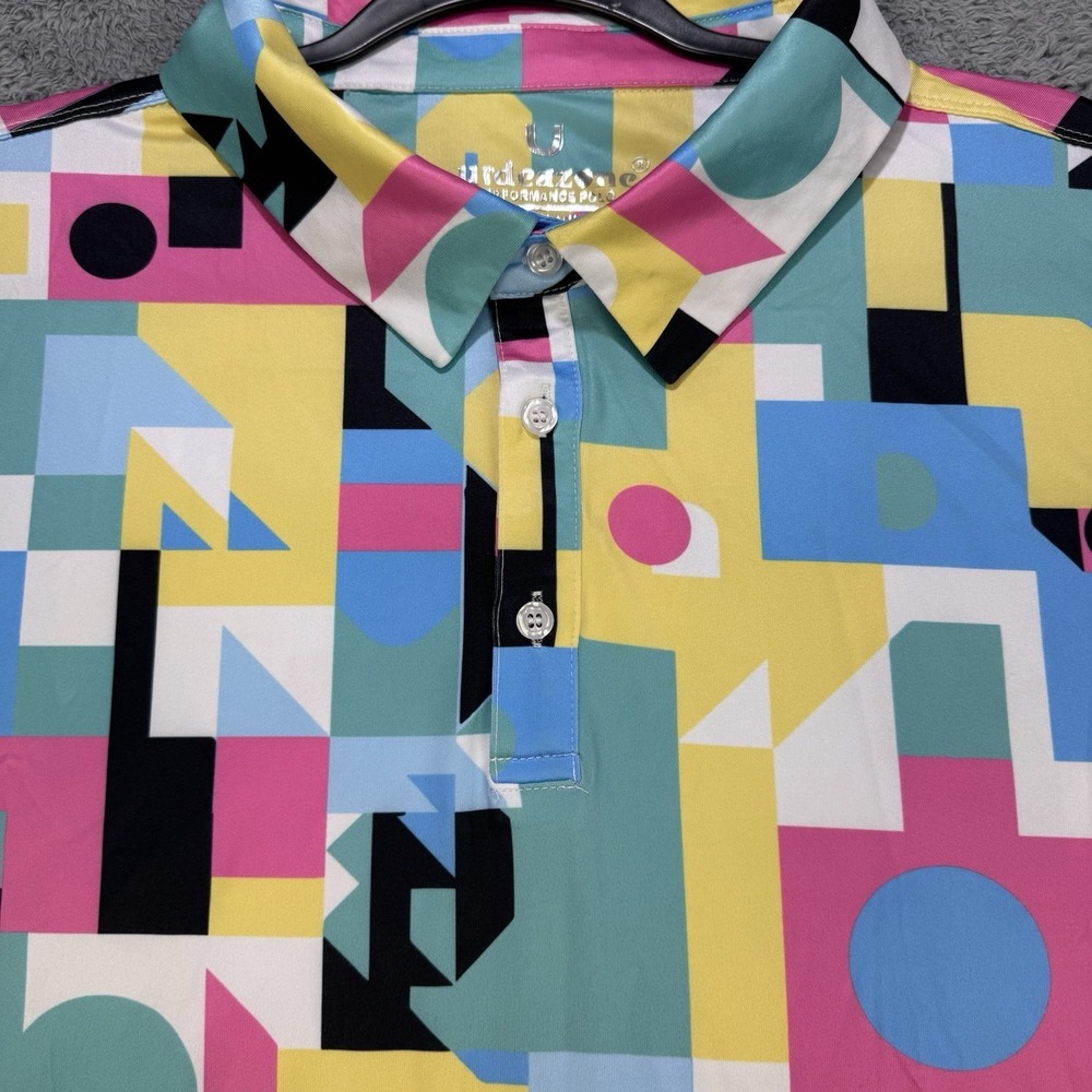 Uideazone Performance‎ Polo Shirt Men's Size 3XL Retro Geometric